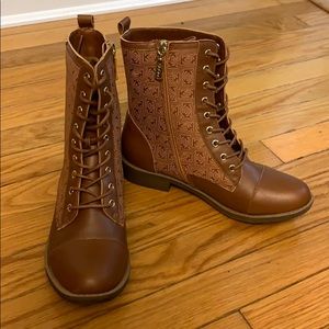 Bebe Leather Ankle Boots